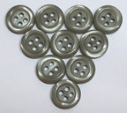 Buttons 10 Vintage 4 Hole for Dress Shirts Pearlesque Light Green 11.2mm NOS