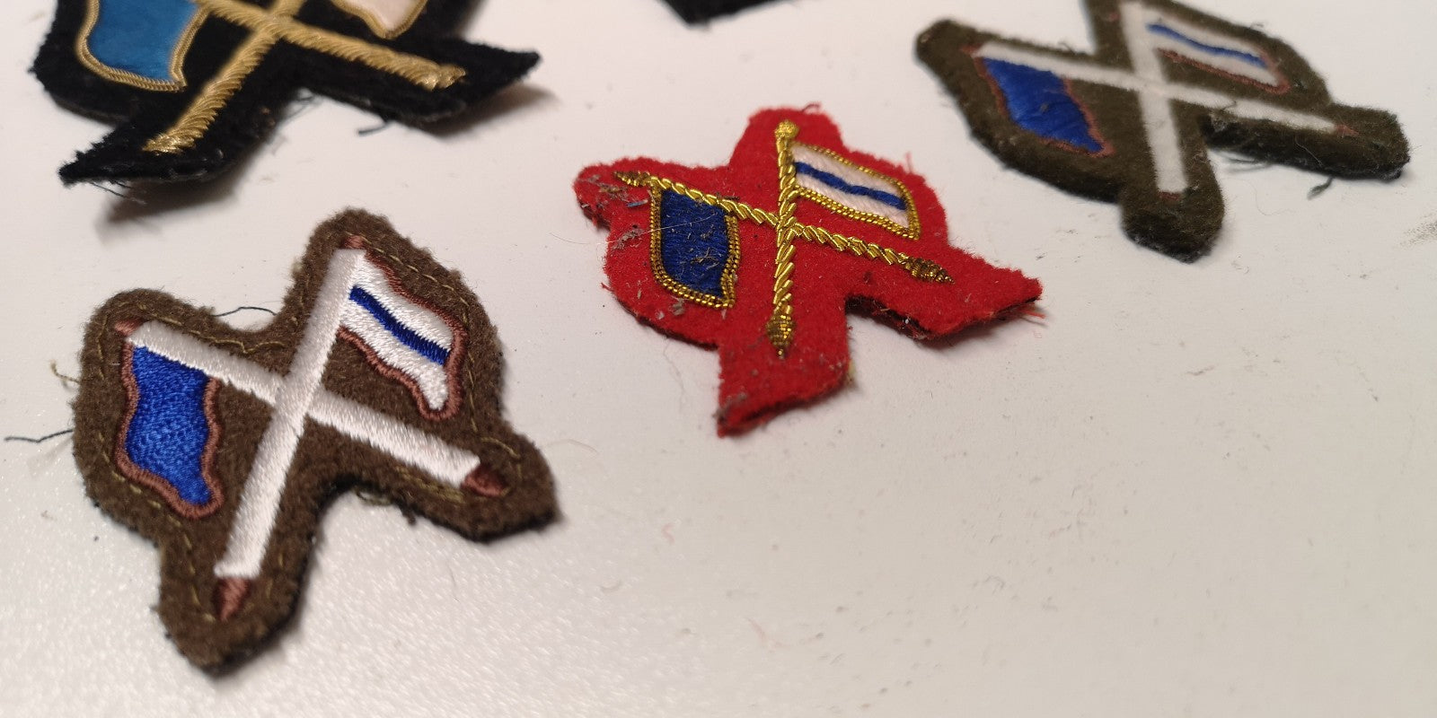 Signalling / Signallers Qualifications Wire Braided & Cloth Patches set of 5