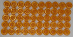 100 Vintage Buttons 4 Hole Shirt / Shank Anchors Pearlesque Aroma Orange 10.9mm