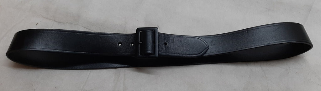 Army Trouser Belt Leather With Single Prong Black Buckle 1 1/2" Wide Assorted