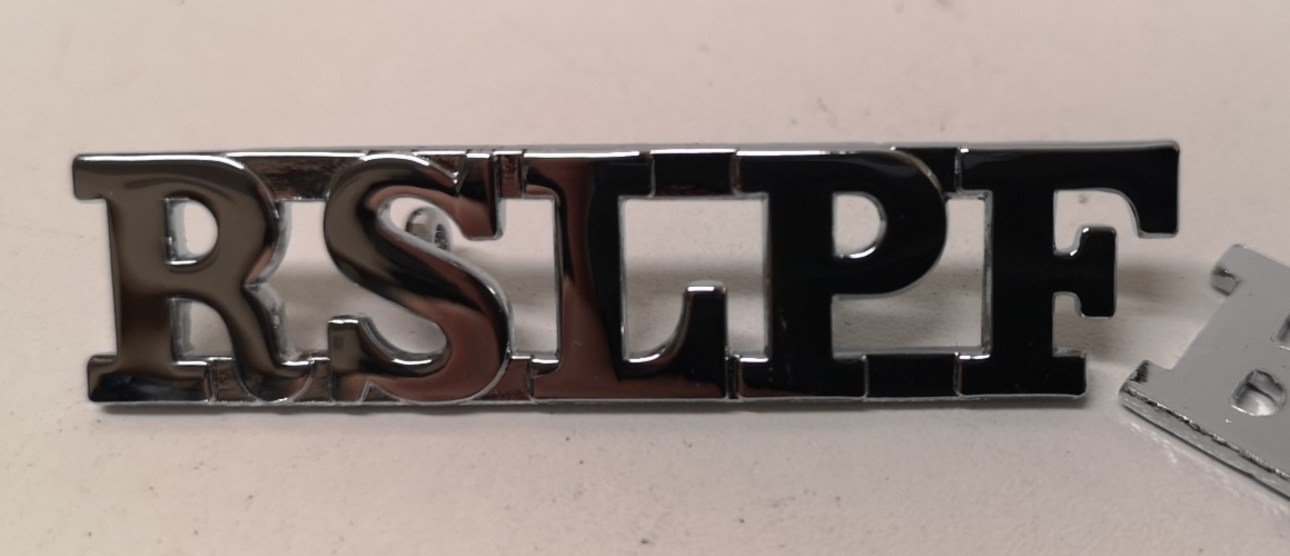 Royal St Lucia RSLPF Shoulder Titles Chrome-plated Overseas Territory