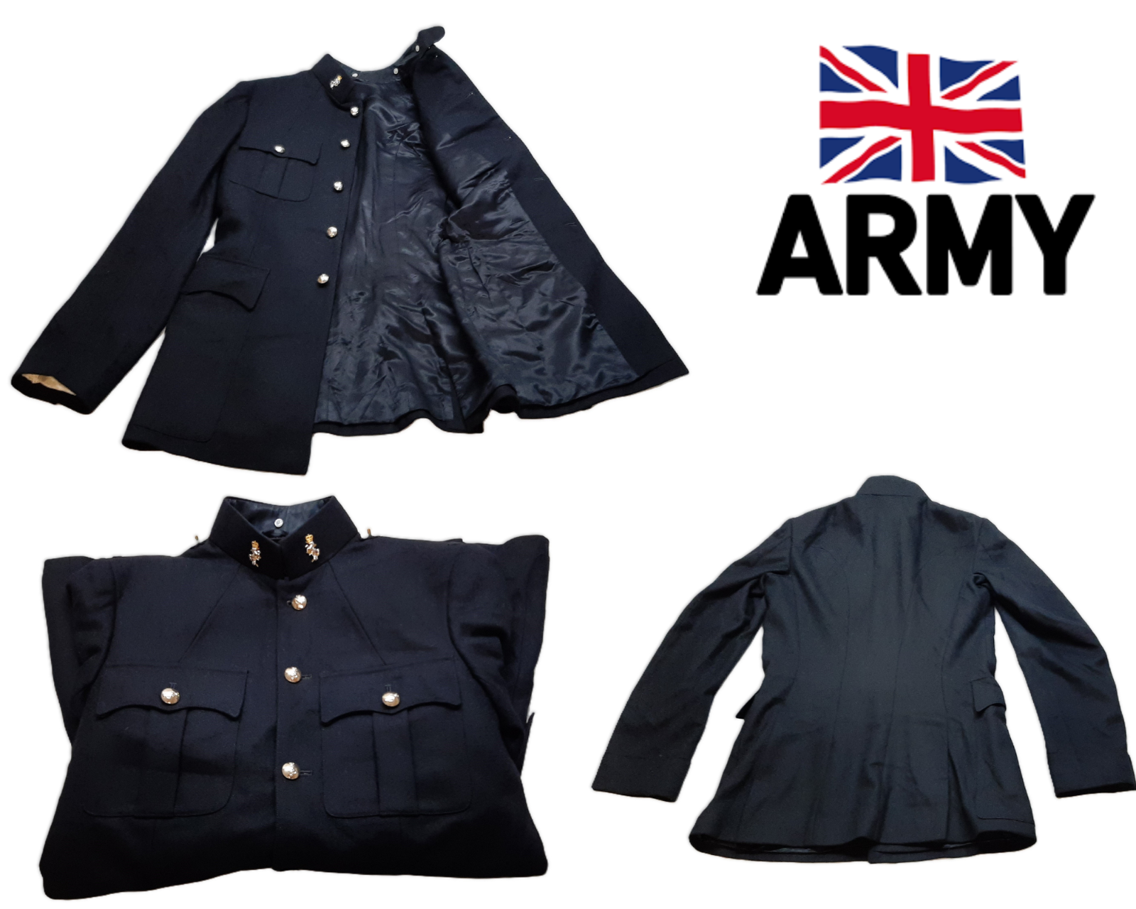 British Army No1 Blues Jacket REME Buttons And Collar Badges