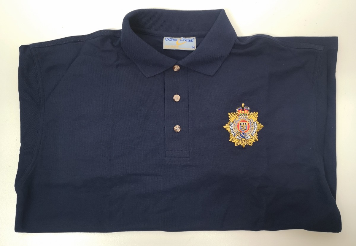 Blue Max Penthouse Polo Shirt with Royal Logistic Corps RLC Chest Insignia