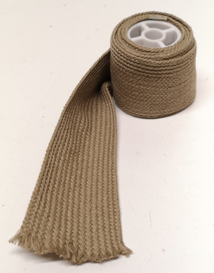 Style Worsted Knitted Light Beige Tie 47mm Full roll of 25m- NEW