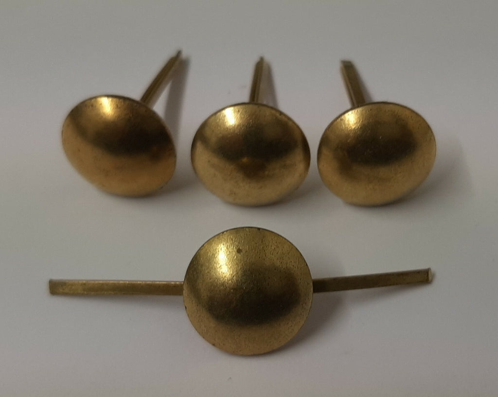 Vintage Buttons Half Dome Split Pin Brass Coloured 1/2" Two Prong X4 ASBT302