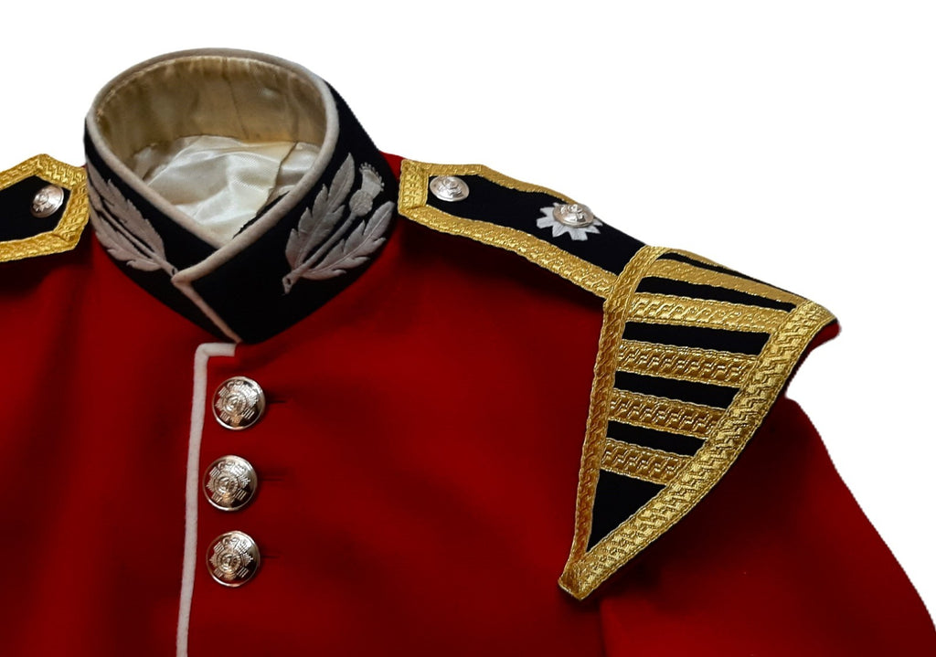 British Army Scots Tunic Red Jacket Bandsmans w Shoulder Wings Size 37"