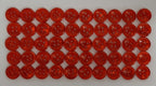 Buttons 100 Vintage 4 Hole Shirt / Shank Anchors Pearlesque Red 9.8mm NOS
