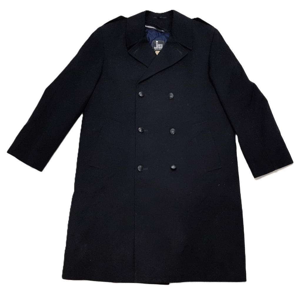 Black Vintage Raincoat British Double Breasted Removable Liner 108cm