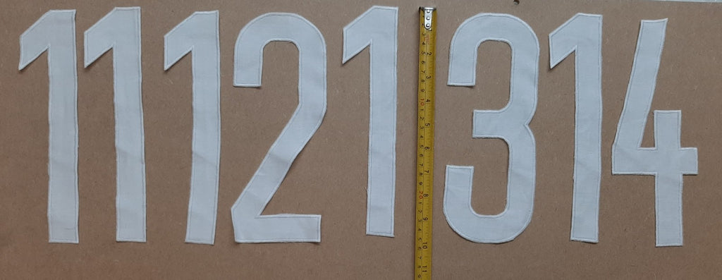 Genuine Vintage W German White Sports Sew on Numbers 1-14 1970`s- NEW