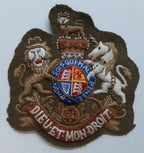Army Guards Crest No2 Extra Large Embroidered Dieu ET MON DROIT Insignia Patch