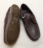 Deck Boat Loafers Shoes Brown Soft Leather Lace Up Genuine British Army - NEW