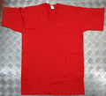 Genuine German 100% Cotton Red Short Sleeve V-neck T-shirt Medium - NEW
