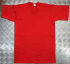 Genuine German 100% Cotton Red Short Sleeve V-neck T-shirt Medium - NEW