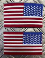 US / American USA Flag Shoulder Reversed Sew-on x 2- NEW