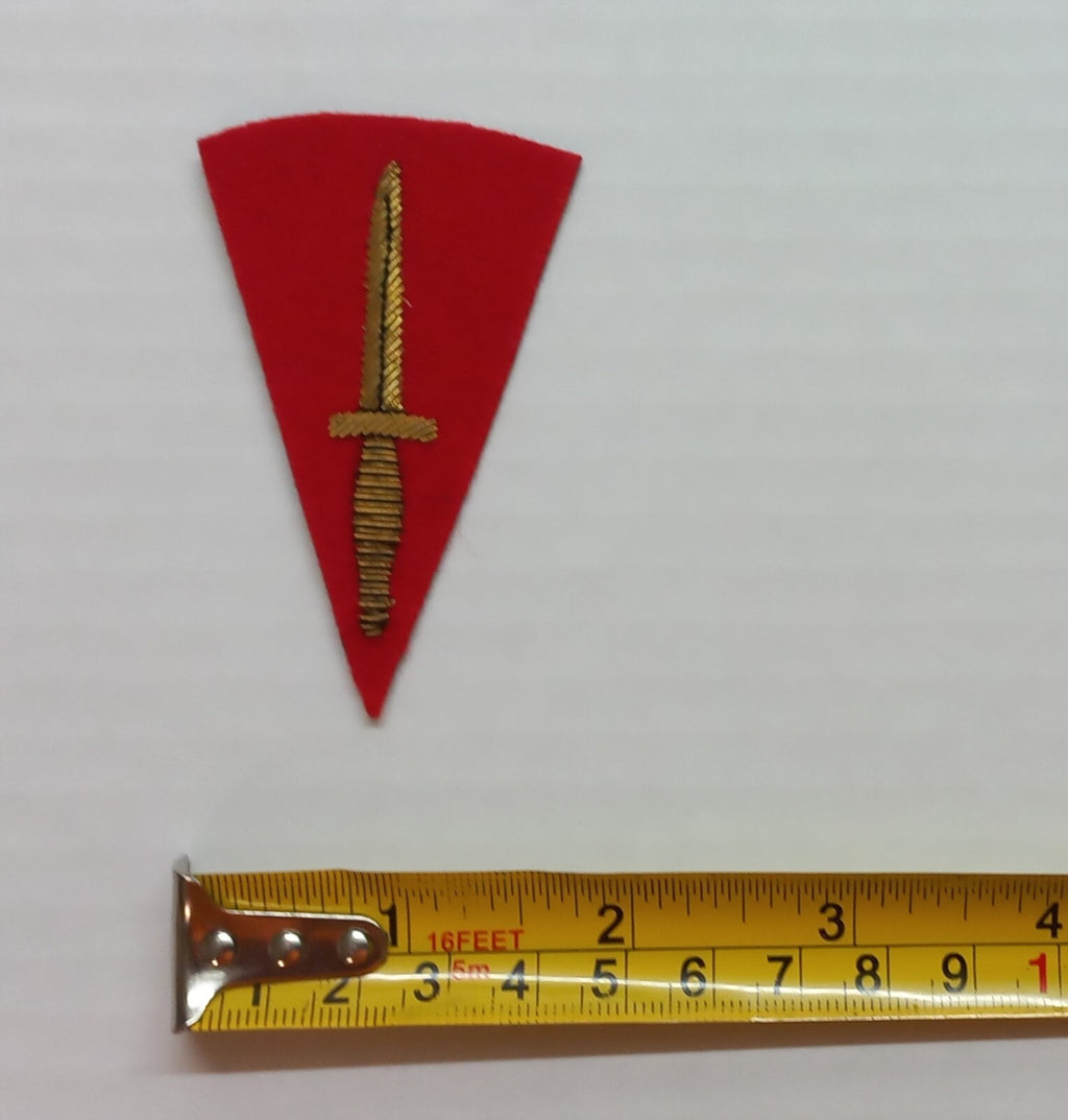 No1 Dagger Badge Dress Arm Patch Red British Embroidered Braided