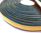 Gold Coloured Braid / Lace / Ribbon with Green Border 15mm Genuine British Made