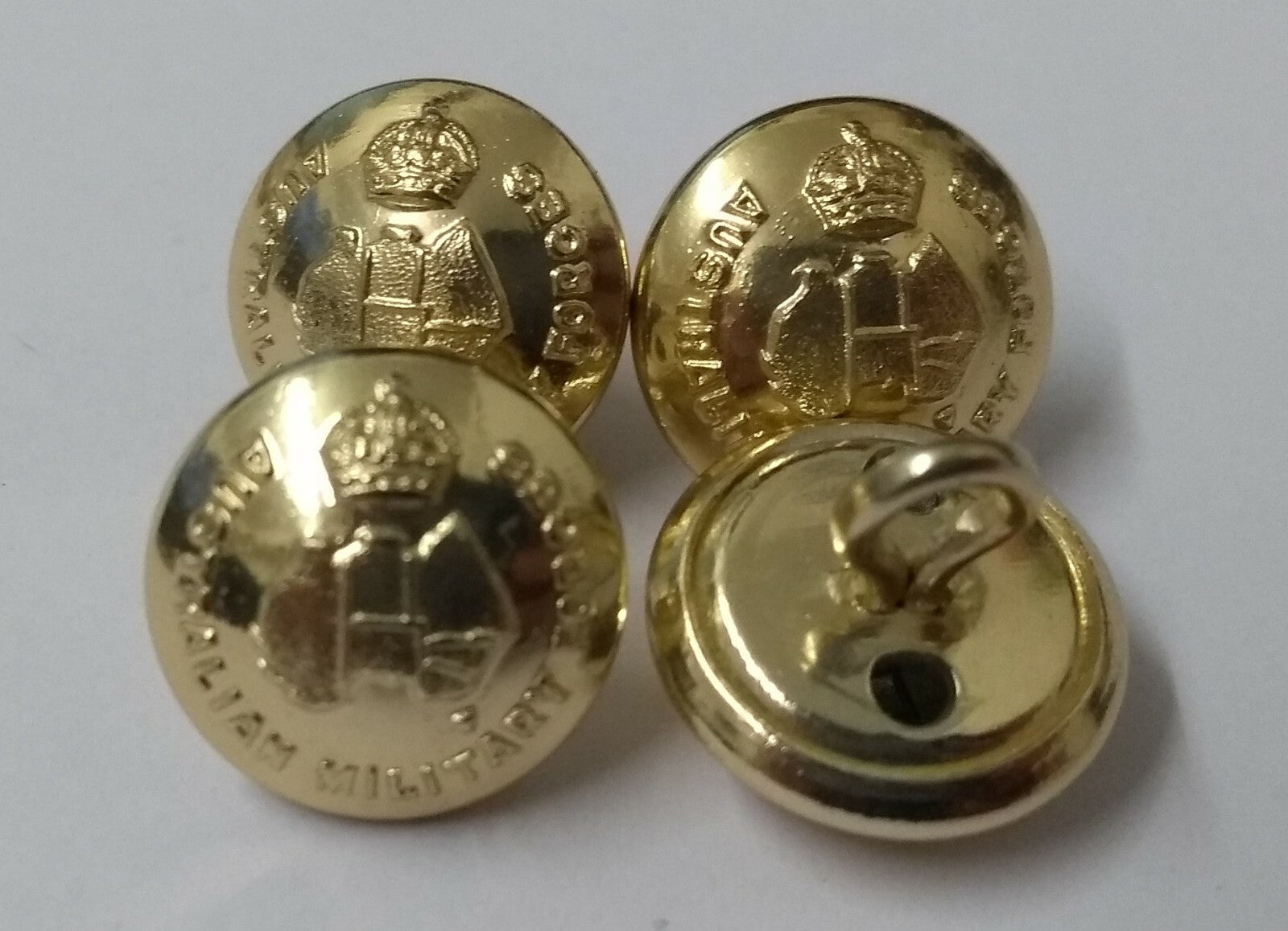 Australian Forces Dress Hat Chinstrap Buttons Kings Crown Insignia X4