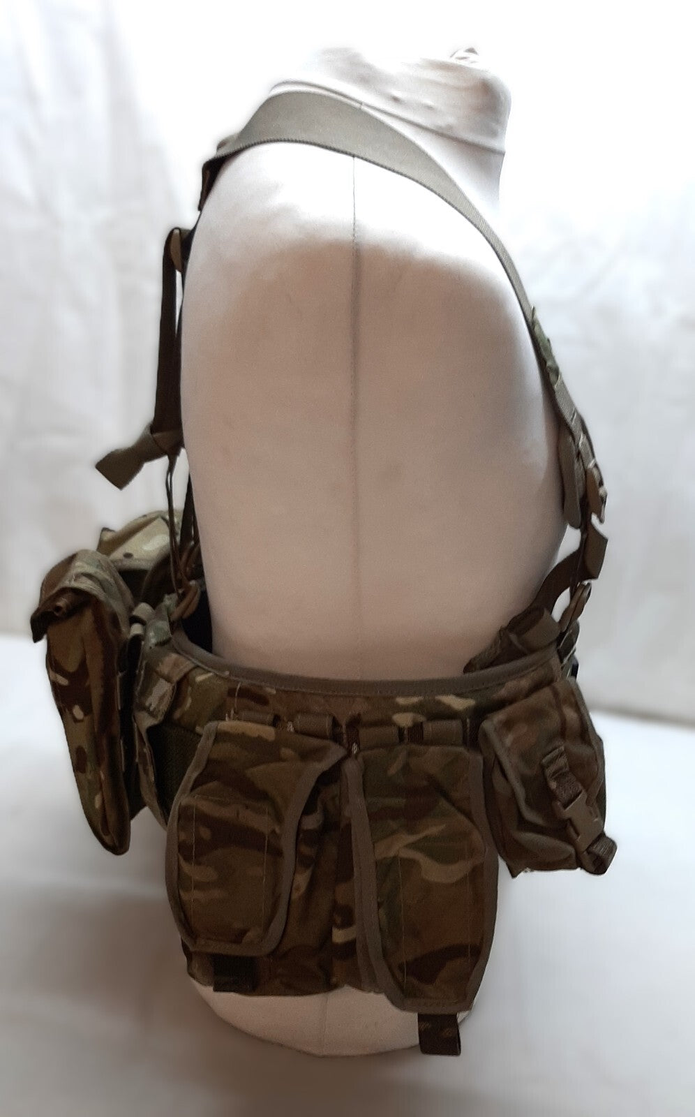 Airborne Army Webbing British MTP Camo Assault Belt Yoke & Assorted Pouches (6)