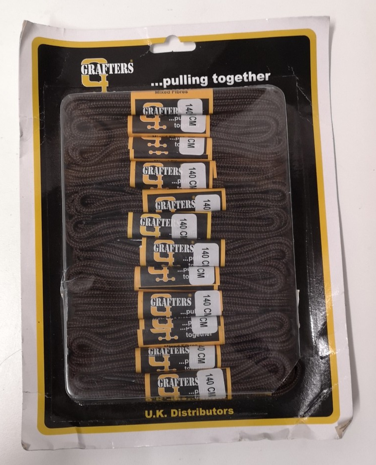 Grafters Laces Mixed Fibres 140cm Brown Pack of 12