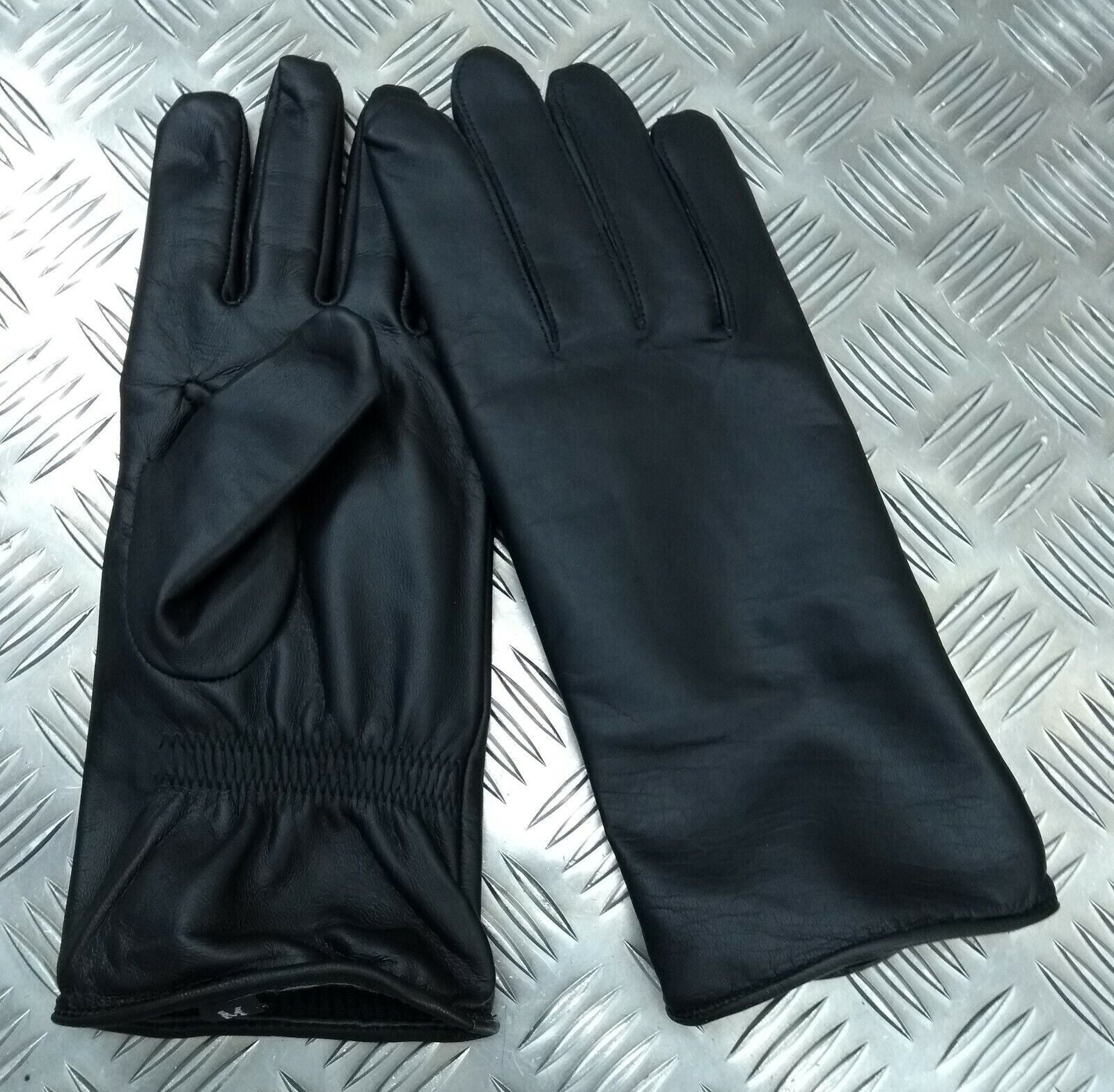 Black Leather General Service Soft Lined Duty Gloves Medium 8/8.5