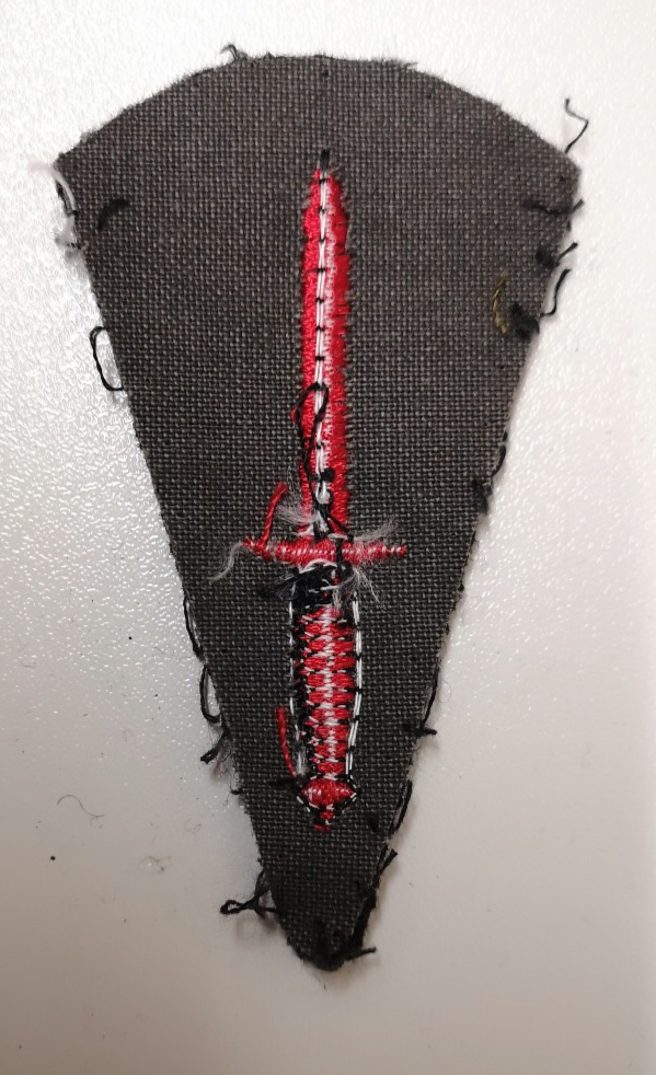 Royal Marines Commando Red Dagger on Black Felt Patch