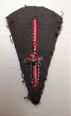 Royal Marines Commando Red Dagger on Black Felt Patch