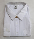 White Security Shirt Long Sleeve With Epaulettes Style Collar 21.5"