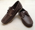Deck Boat Loafers Shoes Brown Soft Leather Lace Up Genuine British Army - NEW
