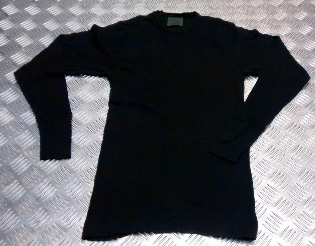 Genuine British Army Black Long Sleeve Cold Weather Top X-Small Very Warm