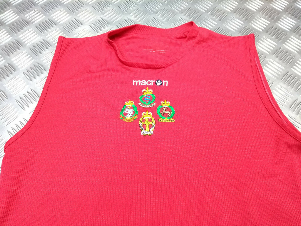 RAMC QARANC RADV RADC Macron Red Sleeveless Sport Shirt with Various Numbers