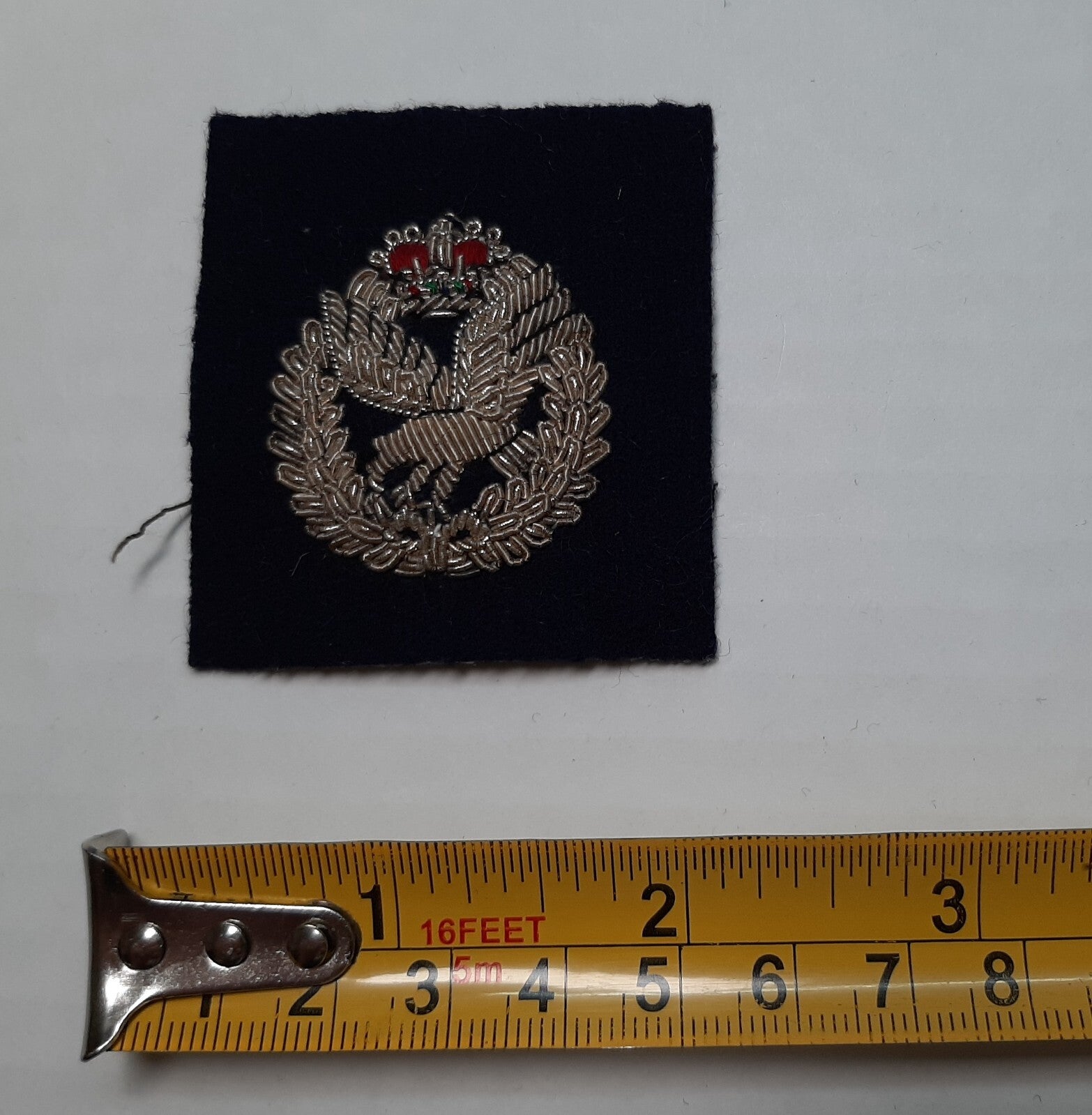 Vintage AAC Beret Badge British Army Air Corps Wire Insignia Patch on Blue