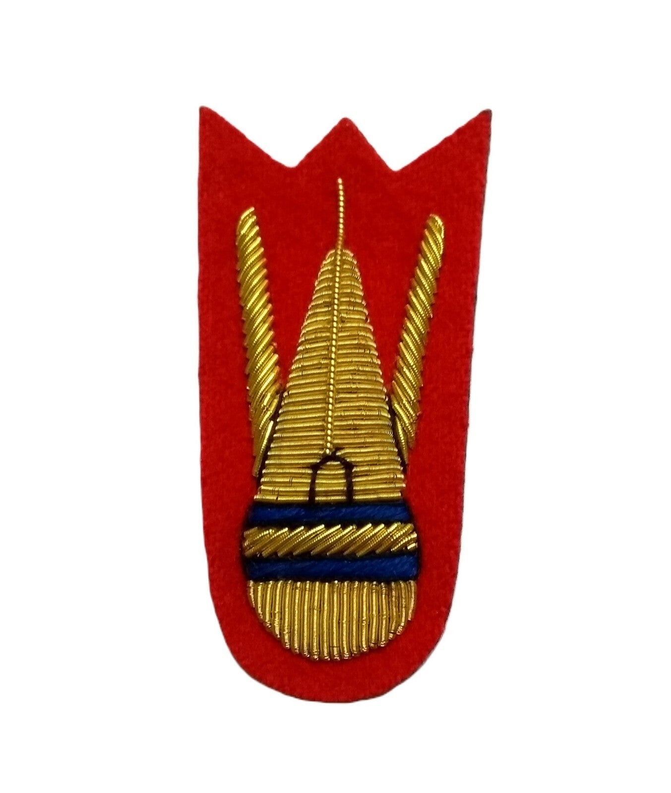 Mess Kit Badge Royal Engineers Bomb Red British Army Hand Embroidered Arm Patch