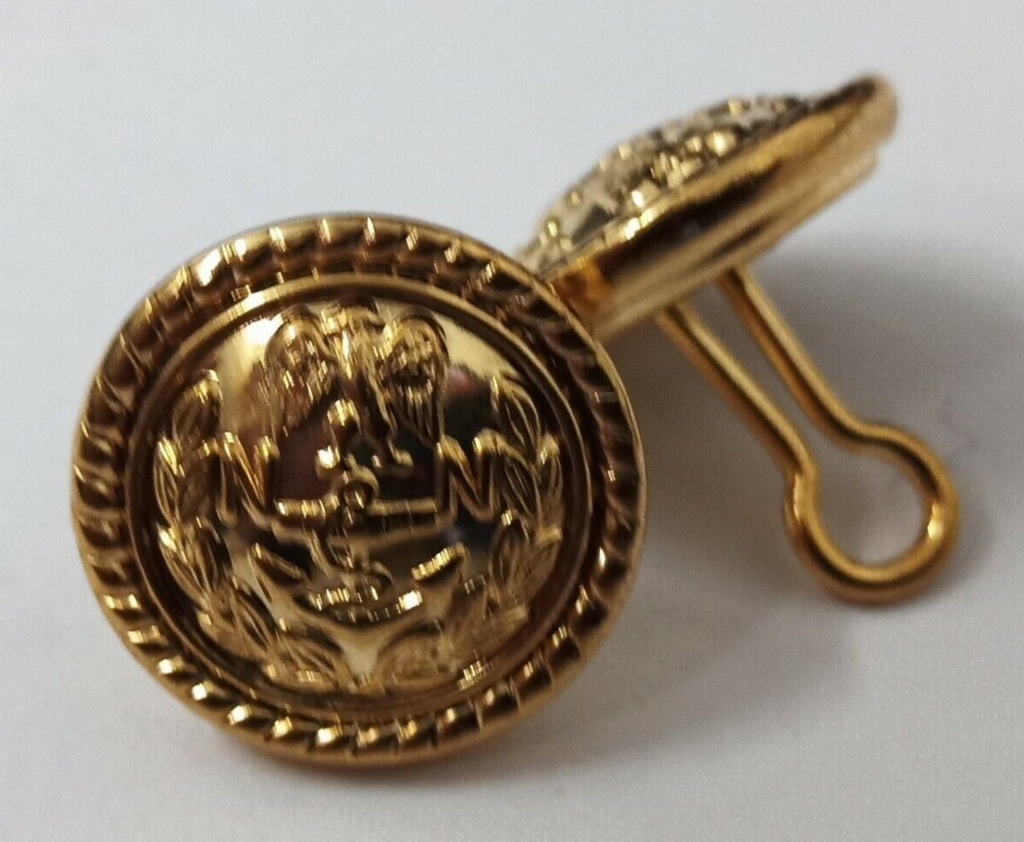 Genuine Nigerian Navy Issue Eagle and Anchor Insignia Ring Back Buttons X2 V1434