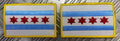 US USA Chicago City Flag Sew-on American patch 4 star 2 bar x 2 - NEW
