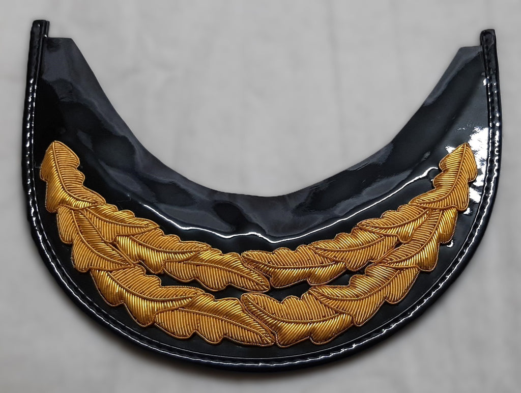 General Officer Peak British Oak Leaf Gold Wire Sprig Dress Hat Visor M