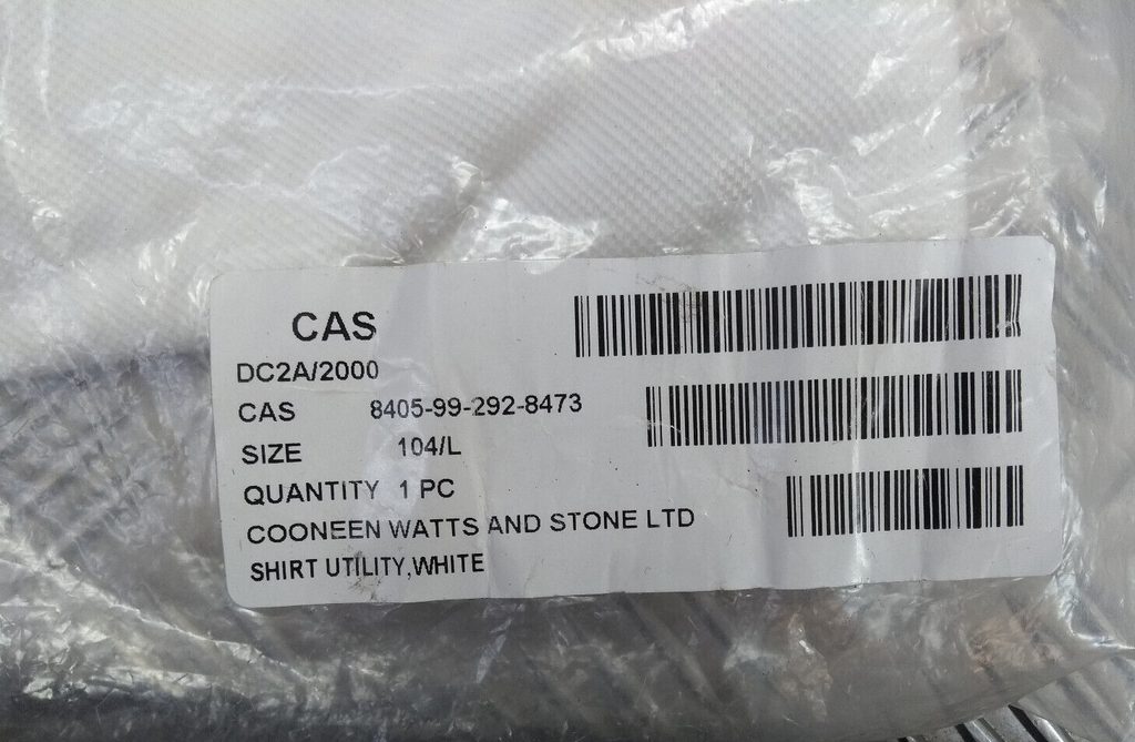 Short Sleeve White Shirt Utility Polo Style Physical Training PT 104cm Large NEW