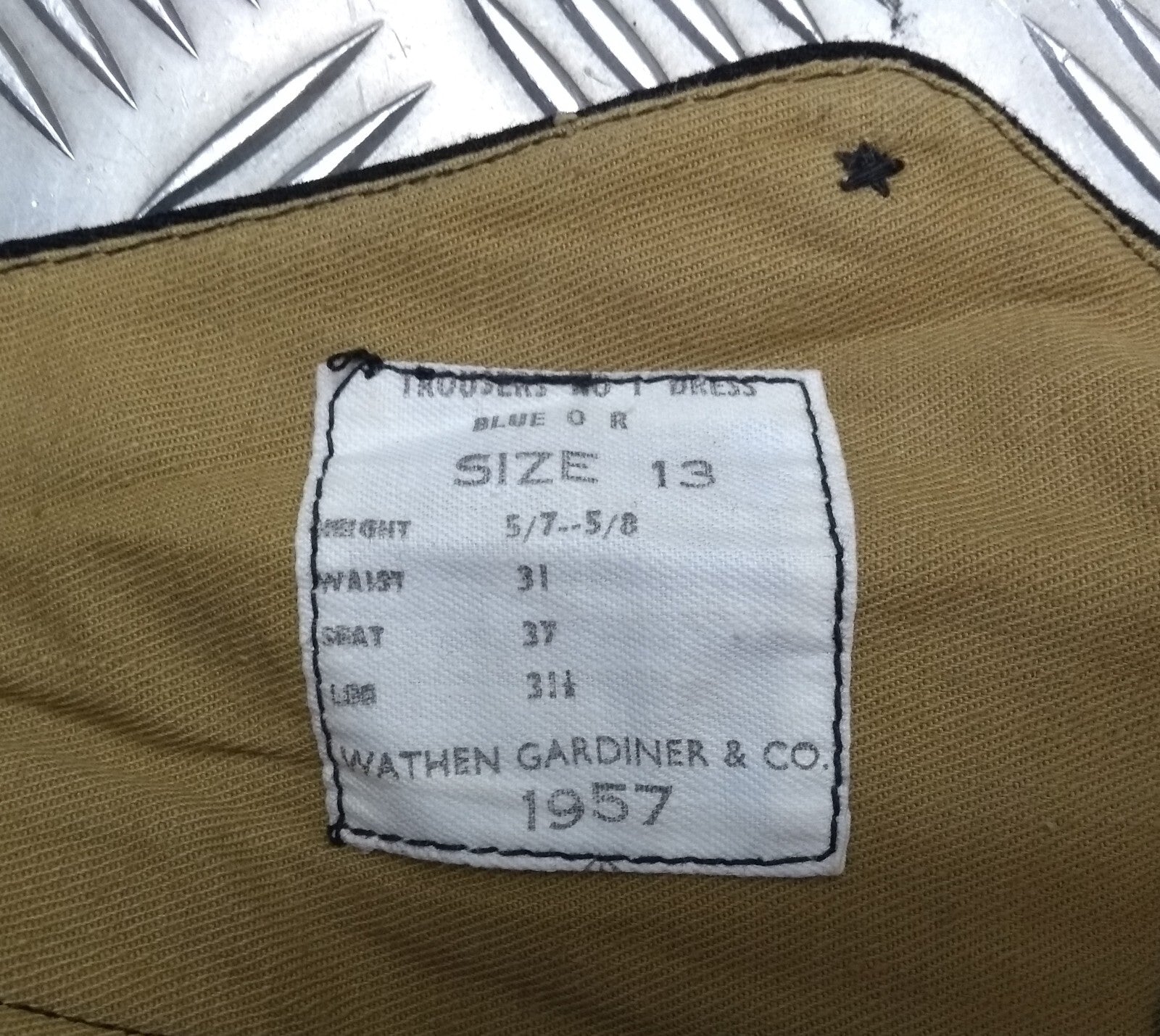 No1 Army Trousers 1957 Vintage Ceremonial British Uniform Dress 1 3/4" Stripes