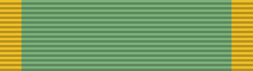 US Women's Corps Service Green & Yellow Medal Ribbon on Bar