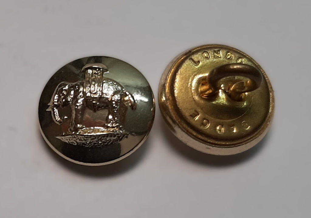 Duke of Wellington Small Buttons for British Dress Hat / Cap Size 22L 1 Pair