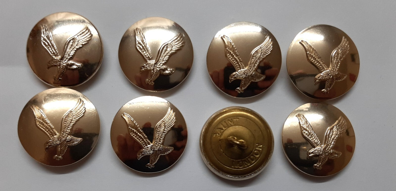 AAC Large Buttons British Army Air Corps Insignia 40L Gold No1/2 Dress X8