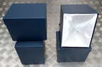 Decorative Blue Gift / Storage Boxes with White Canvas Lining & Removable Lid x4