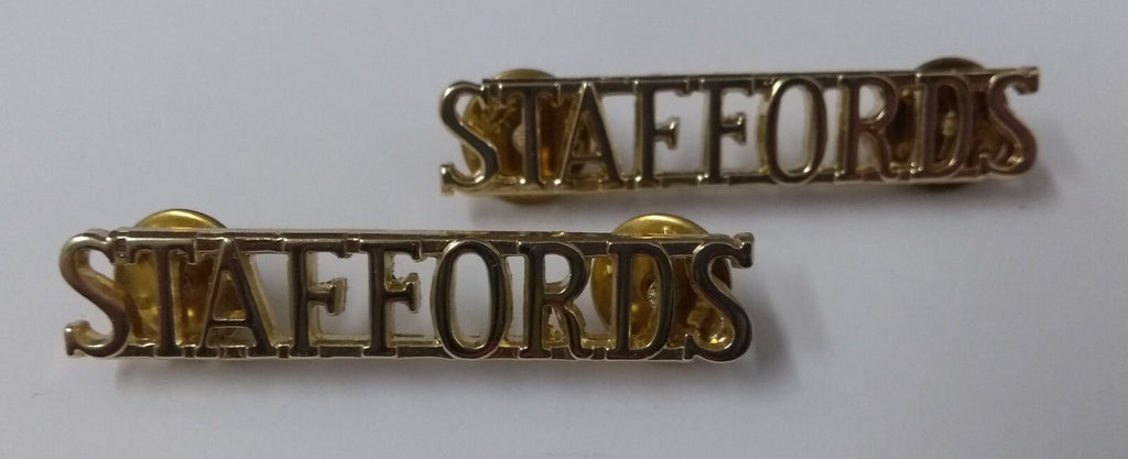Staffordshire Regiment Insignia Title Badges Snap Pin Genuine British Army 1 PR