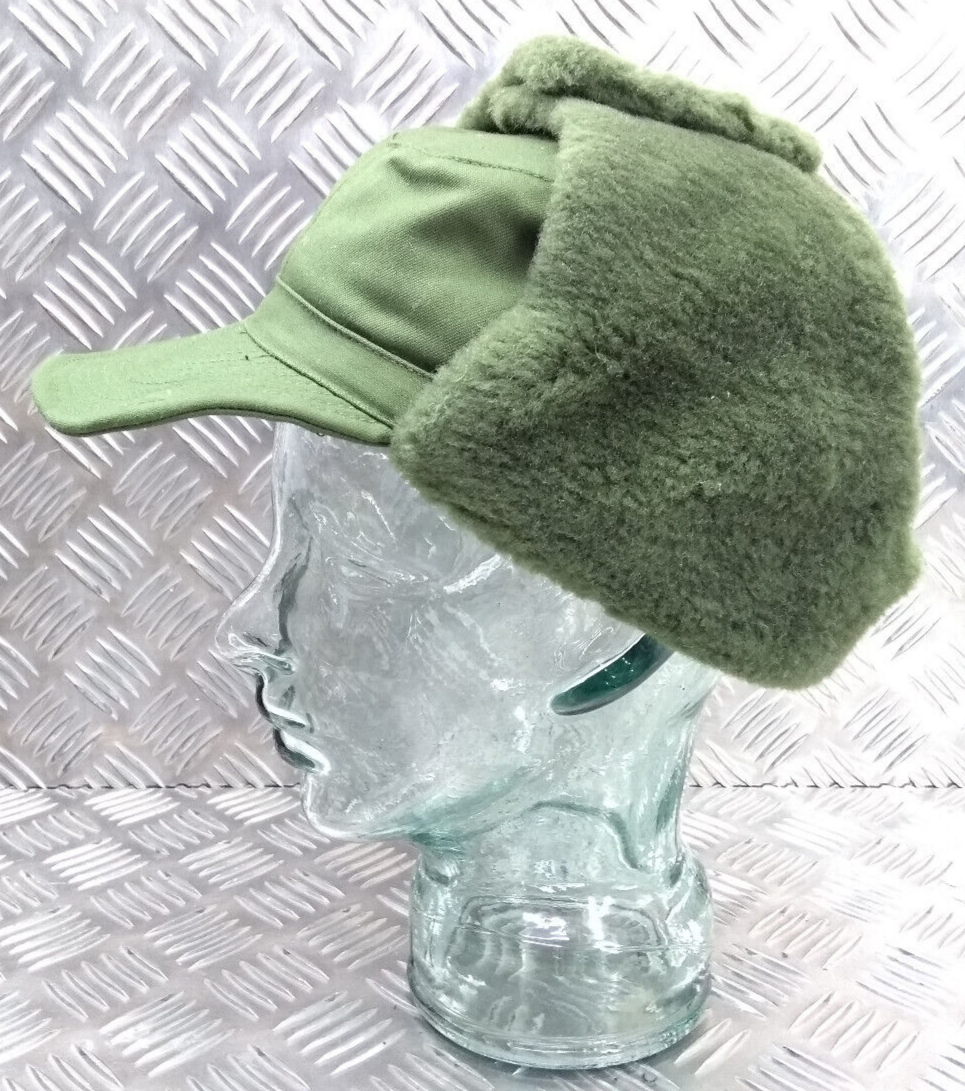 Swedish OD Green Cold Weather Dog Trapper Hat 57cm - NEW