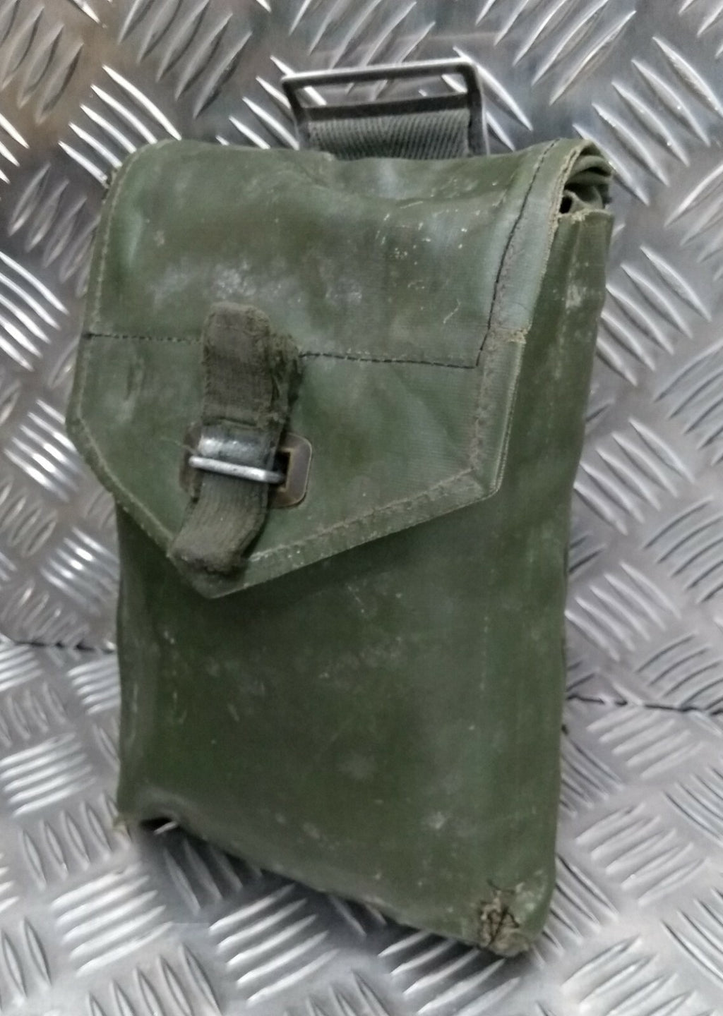 Genuine Vintage Swedish Green Vinyl PVC Side Utility Ammo Pouch MATT2