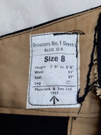 Vintage No1 Trousers British Dress Old Pattern 1 3/4" Red Stripes 1957