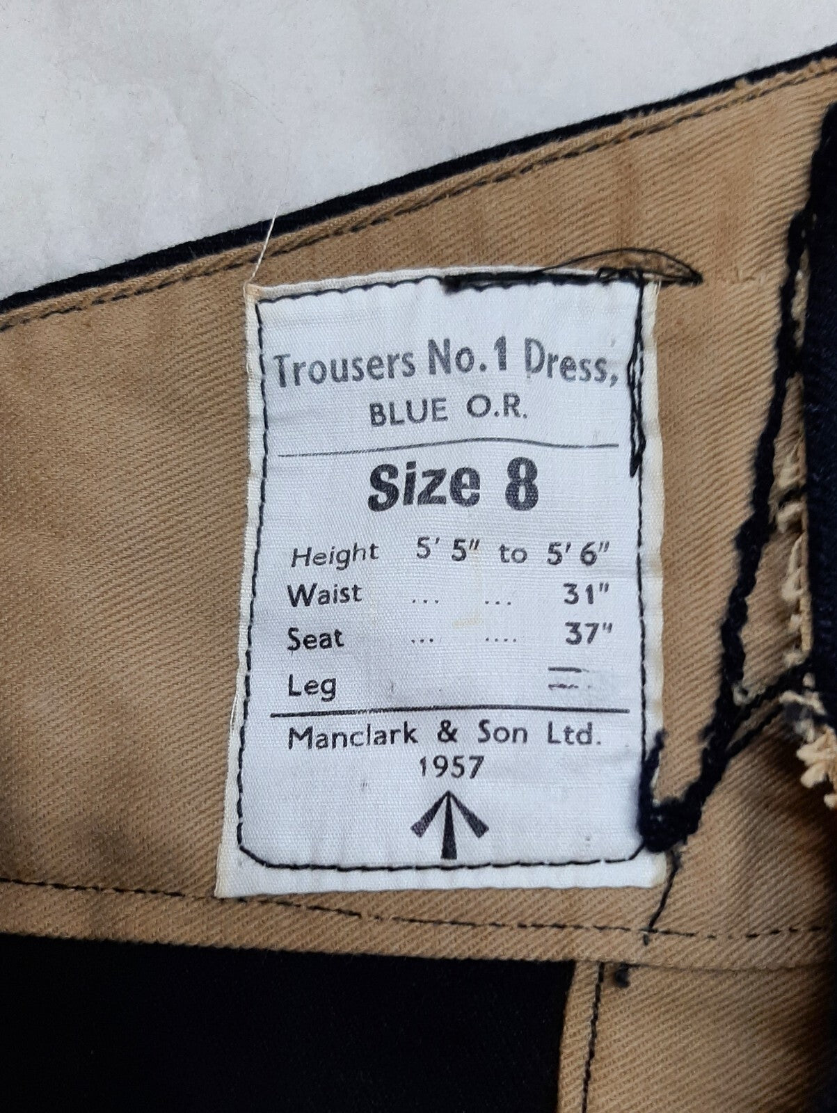 Vintage No1 Trousers British Dress Old Pattern 1 3/4" Red Stripes 1957