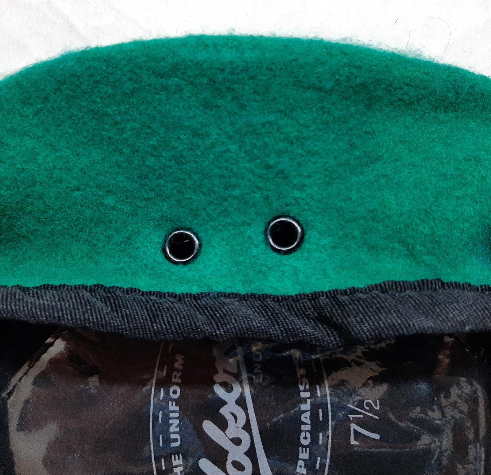 Hobson Officer's Beret Light Green With Petersham Rim 100% Wool No Insignia S7