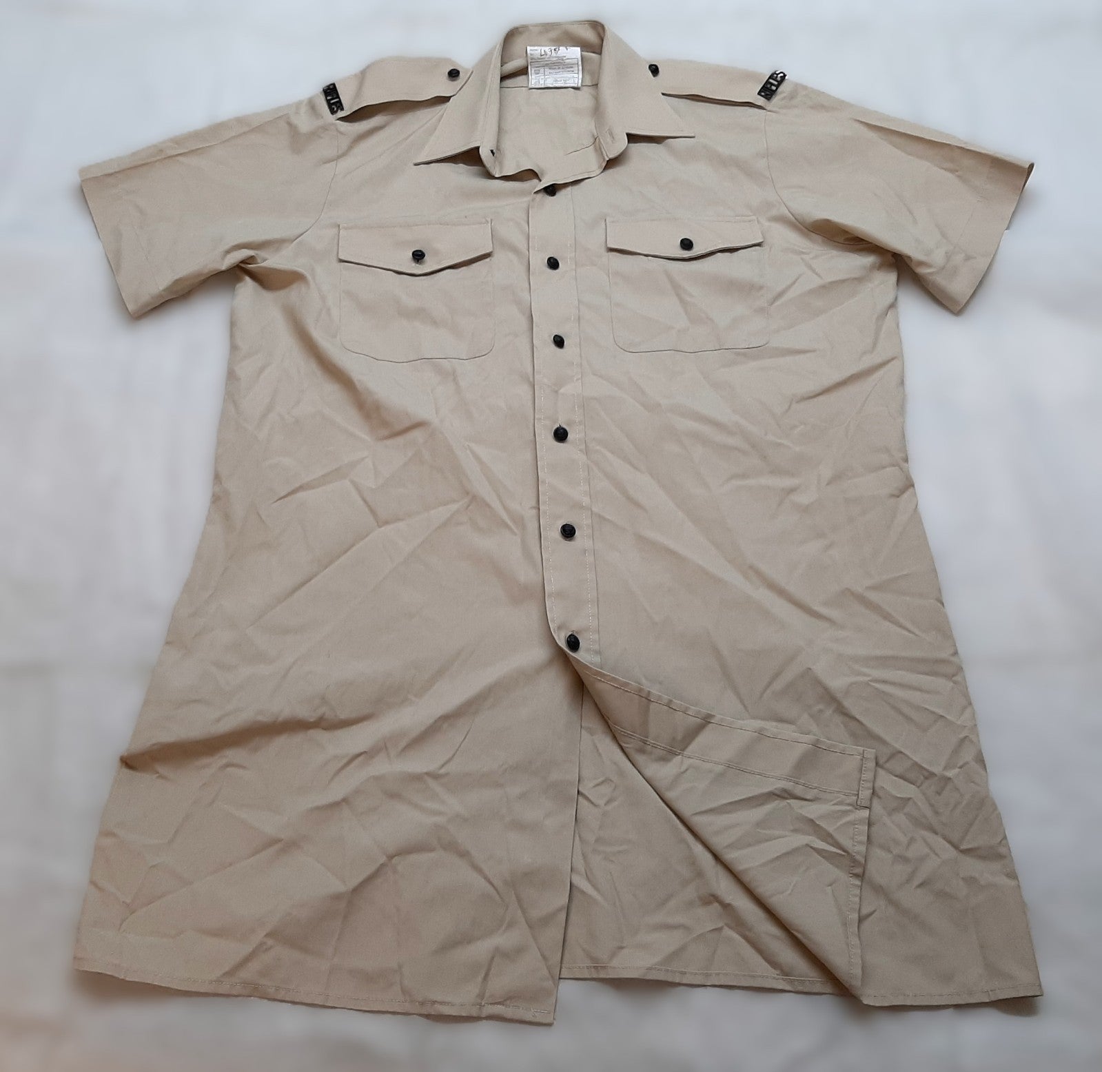 British Army No2 Shirt FAD Fawn Short Sleeve withButtons & Titles Size 38cm