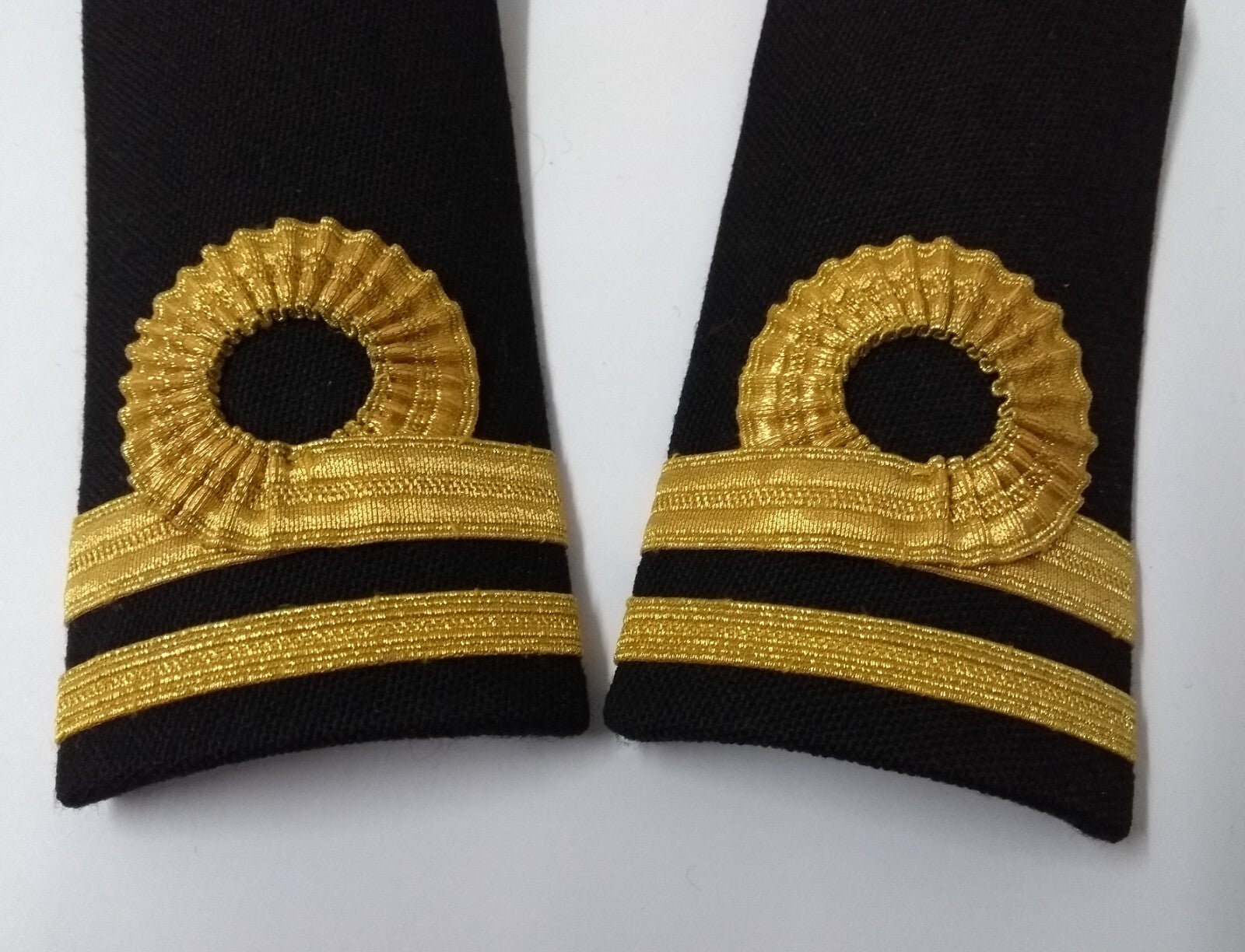 Naval Officers Lieutenant Uniform Shoulder Boards Epaulette Black & Gold Detail