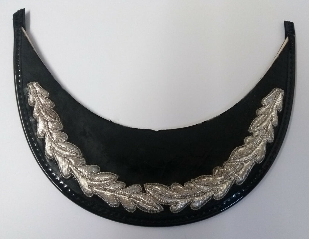 Genuine British Made Senior Officer Silver Mylar Braided Dress Cap Peak